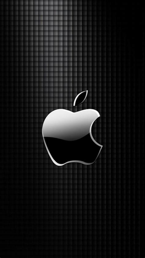 Android Best Wallpapers Sleek Apple Logo With Black Grid Background