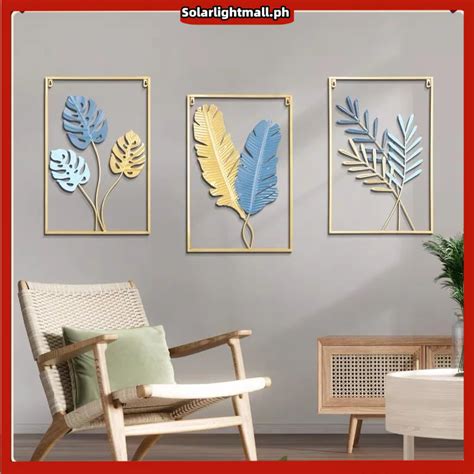 Metal Wall Decor With Square Frame Leaf Art Gold Framed Leaves