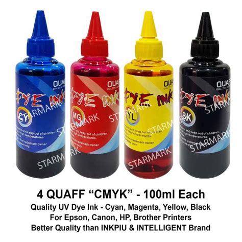 Bottles Quaff Uv Dye Ink Inks Ml Each Cmyk Universal Inks For