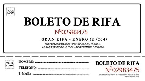 Plantillas De Boletos De Rifa Para Imprimir