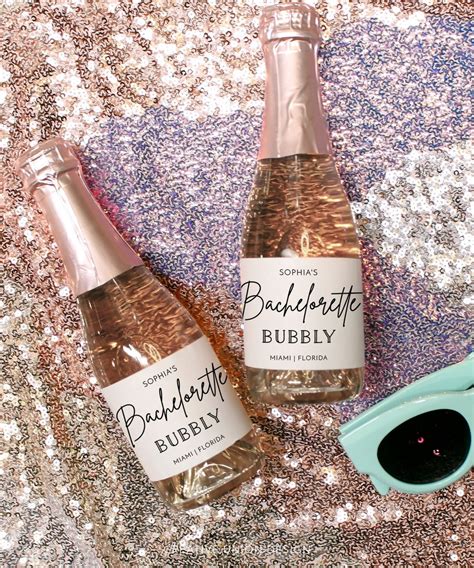 Bachelorette Party Mini Champagne Bottle Labels Bachelorette Bubbly Printable Bachelorette