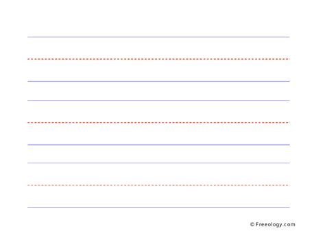 handwriting paper horizontal format  printable