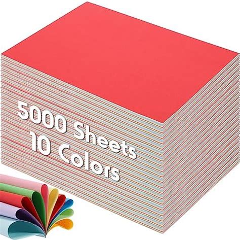 Harloon 5000 Sheets Construction Paper Assorted Colors Bulk School Supplies A4