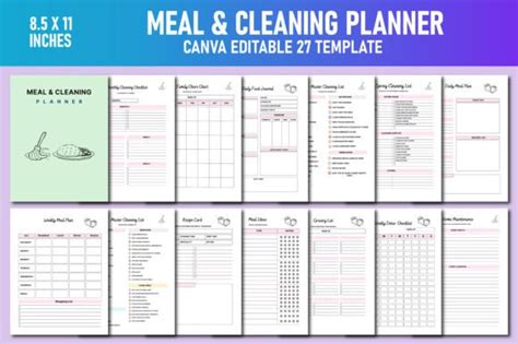 Meal Cleaning Planner Canva KDP Graphic By Lavlu Creative Zone