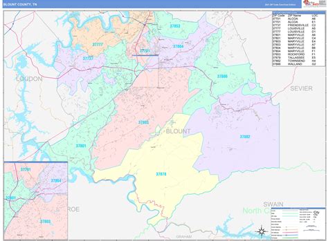 Blount County, TN Wall Map Color Cast Style by MarketMAPS - MapSales