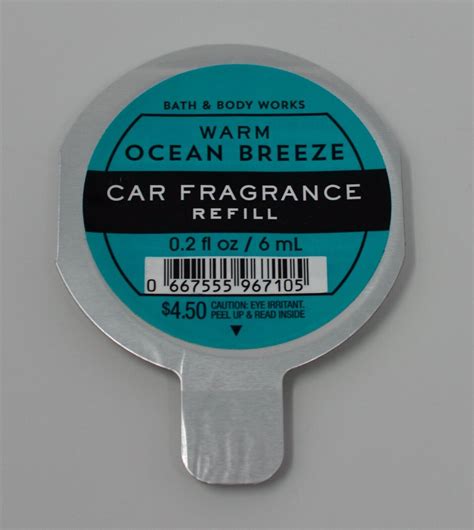 Bath Body Works Warm Ocean Breeze Scentportable Fragrance Refill Car