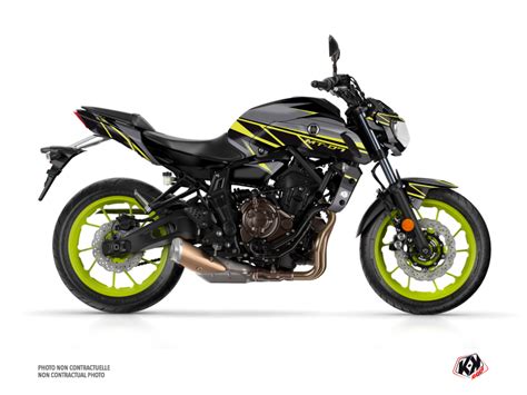 Yamaha MT 07 Street Bike Replica Graphic Kit Black Yellow Kutvek Kit