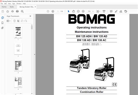 Bomag Bw Adh Bw Ad Bw Ad Bw Ac Tandem Vibratory Roller