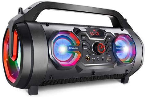 Portable Bluetooth Speaker With Subwoofer Wireless Speakers With Booming Bass Fm Radio Rgb