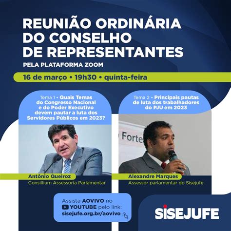 Sisejufe Convoca Conselho De Representantes Para Reuni O Virtual Nesta