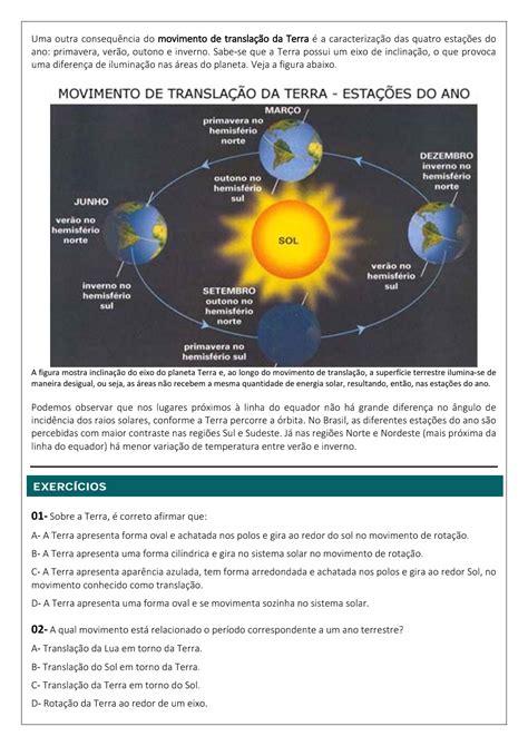 Plano De Aula 4º Ano Ciências O Movimento Da Terra CLOUD HOT GIRL