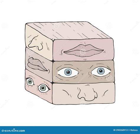 Human cube face stock illustration. Illustration of human - 290268913