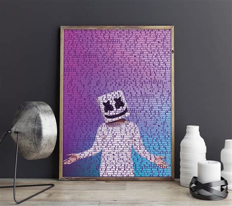 Marshmello Canvas Marshmello Poster Marshmello Dj Music Etsy