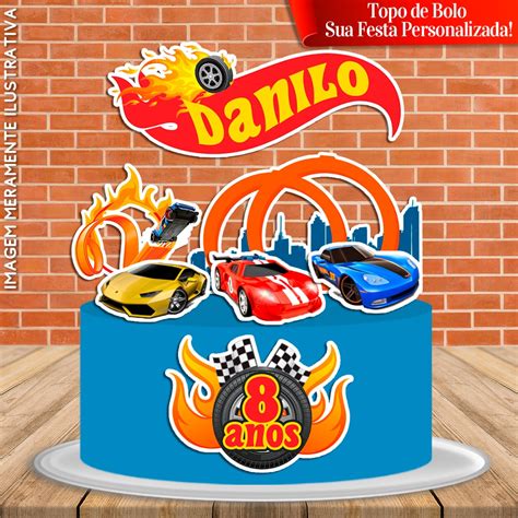 Topo De Bolo Personalizado Hot Wheels Shopee Brasil