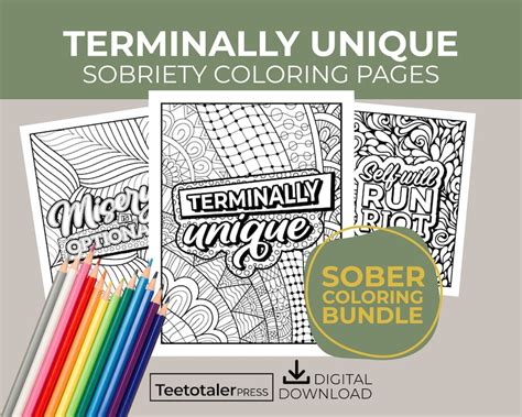 Terminally Unique Sobriety Coloring Pages Addiction Recovery 12 Step