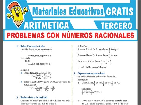 Ejercicios De N Meros Racionales Para Tercero De Secundaria The Best