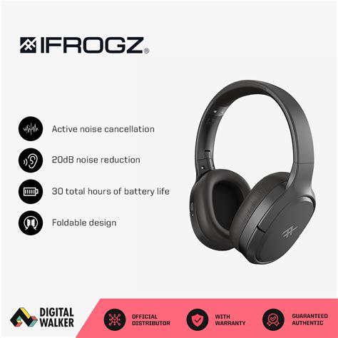 Digital Walker Ifrogz Airtime Vibe Anc Wireless Headphones Black