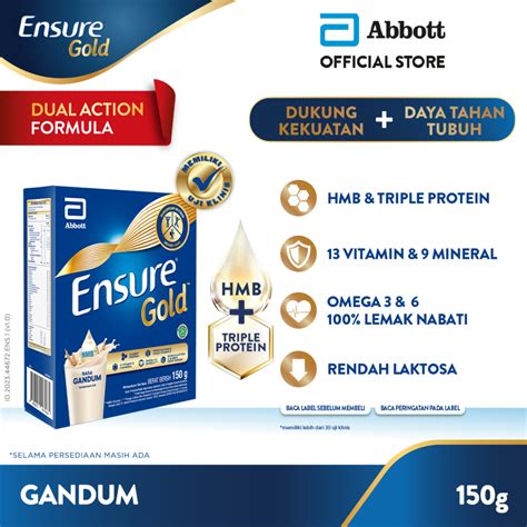 Jual Ensure Gold Hmb Gandum G Nutrisi Dewasa Rendah Laktosa