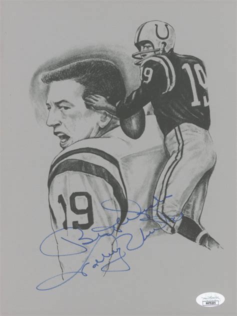 Johnny Unitas Signed Colts 8x10 Print Inscribed Best Wishes Jsa Coa