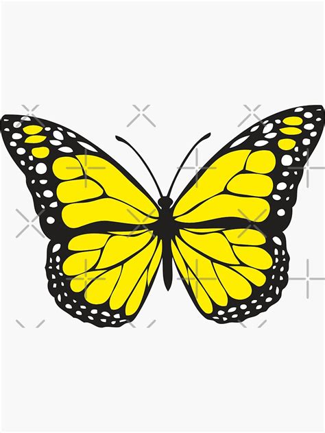 Yellow Butterfly Sticker For Sale By Omarts14 Yellow Butterfly