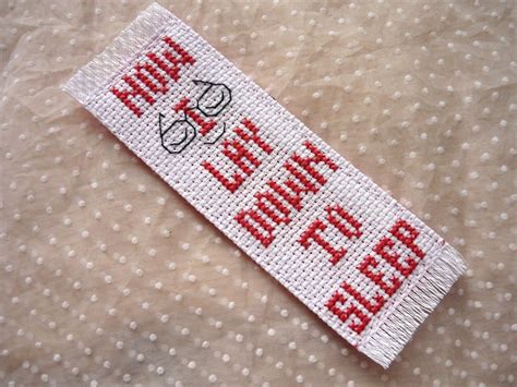 Cross Stitch Bookmark Now I Lay Down to Sleep Embroidered - Etsy