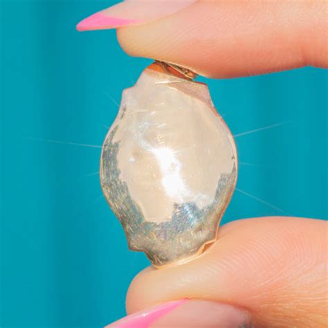 Victorian 9ct Gold Blue Enamel Pearl Pendant