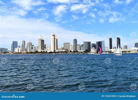 Cityscape of San Diego Coastline Editorial Stock Image - Image of skies ...