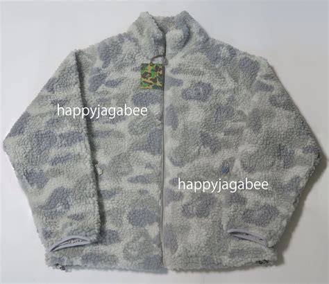 A Bathing Ape Mens Tonal Solid Camo Metal Ape Head One Point Fleece Jacket Gray Ebay