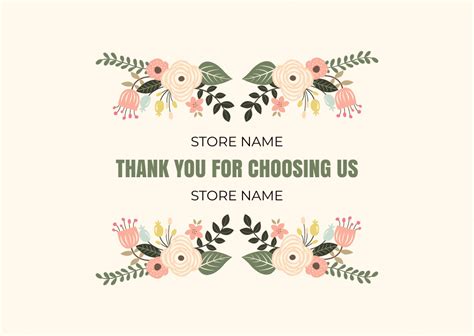 Thank You For Choosing Us Message with Flower Composition Online Card Template - VistaCreate