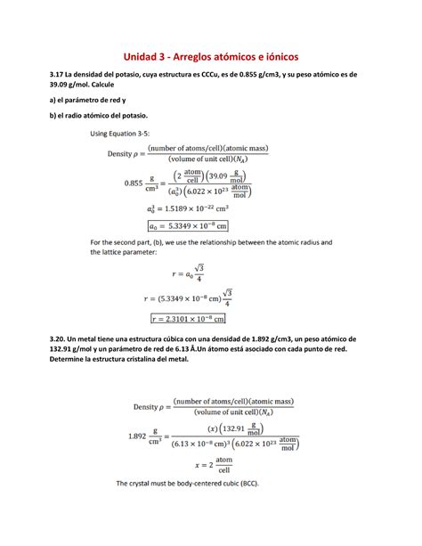 Propiesades de los materiales Unidad 3 Arreglos atÛmicos e iÛnicos
