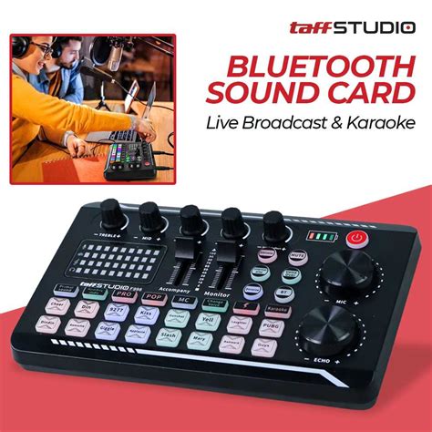 Jual Taffstudio Pro Audio Bluetooth Mixer Sound Card Live