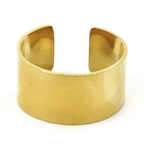 Anillo Acero Inoxidable Dorado Liso Ajustable Estiloss