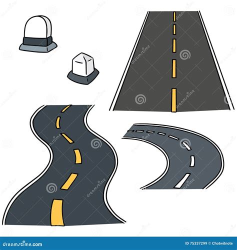 Road Milestone Timeline Diagram City Map Roadway Signs Street