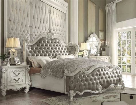 Pearl White Gold Patina Queen Bedroom Set 3 Dresden II 27820Q Acme