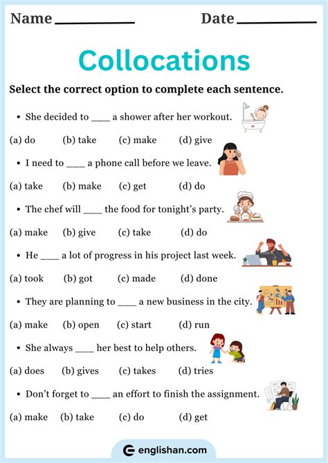 Collocations Worksheets With Answers • Englishan