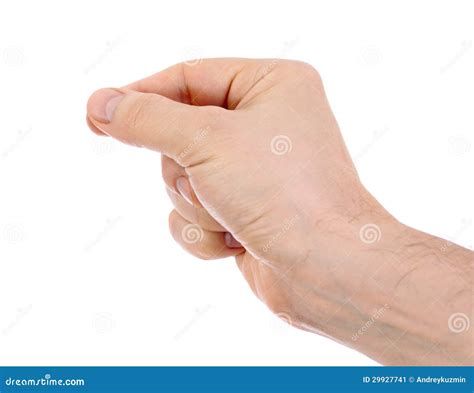 Male Hand Holding Something Stock Image Image