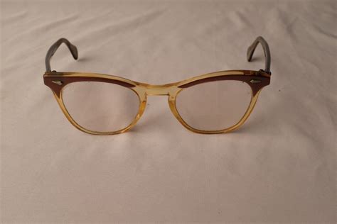 American Optical 1950s Vintage Horn Rim Eyeglasses Fr Gem