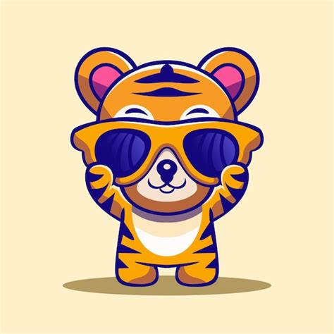 Premium Vector Cute Tiger Cub Illustration