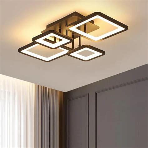 Lustră LED Design Geometric cu Iluminare Difuză DM K002 4 Maro