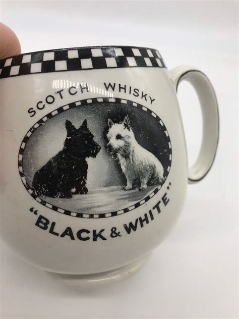 Fabulous 1920s Shelley Scotch Whiskey Jug Black And White Chequered