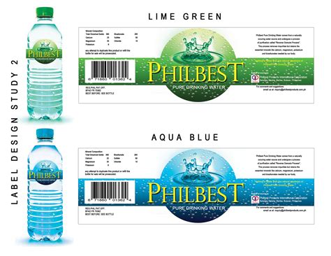 Philbest Pure Water Bottle Label Design Behance