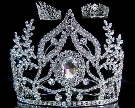 Beauty Pageant Rhinestone Queen Ceremonial Silver Crown Tiara Among The