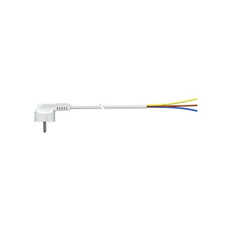 Câble avec fiche Schuko 2m 3x1 5mm 4 8mm 16A 250V T TL Blanc Solera