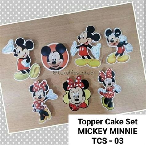 Jual Tcs Hiasan Kue Topper Cake Set Mickey Minnie Mouse Shopee