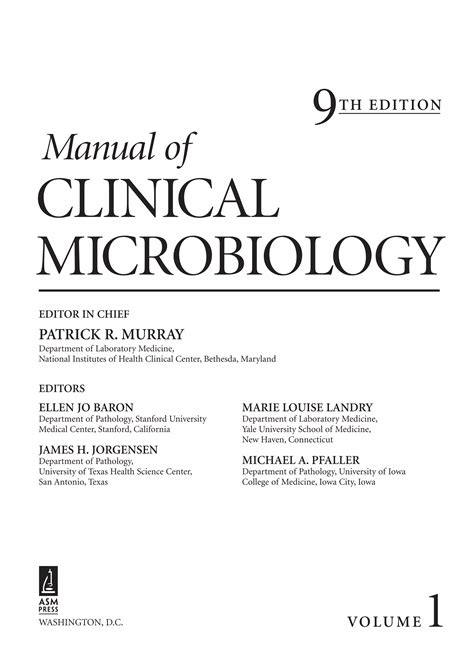 Manual Of Clinical Microbiology 9th Edition