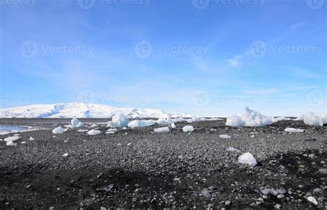 Volcanic Black Rock and Sand Beach with Mountains 9092345 Stock Photo ...