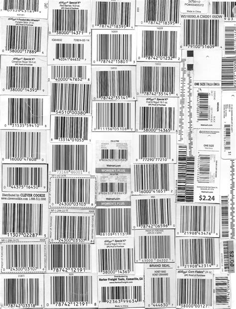 UPC Code Collage from Paper Packaging