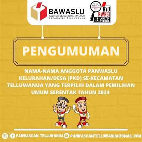 Panwaslu Kecamatan Telluwanua Umumkan Daftar Lulus Seleksi PKD Ini