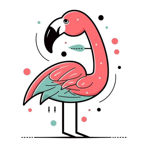 Premium Vector Flamingo Hand Drawn Vector Illustration In Doodle Style