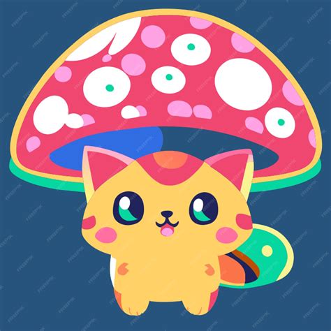 Premium Vector Mushroom Oasis For Cat Lovers Create A Sticker Haven